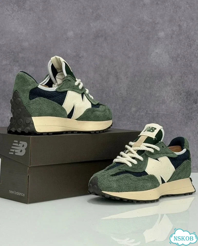 Кроссовки NEW balance 327 зеленые фото 8