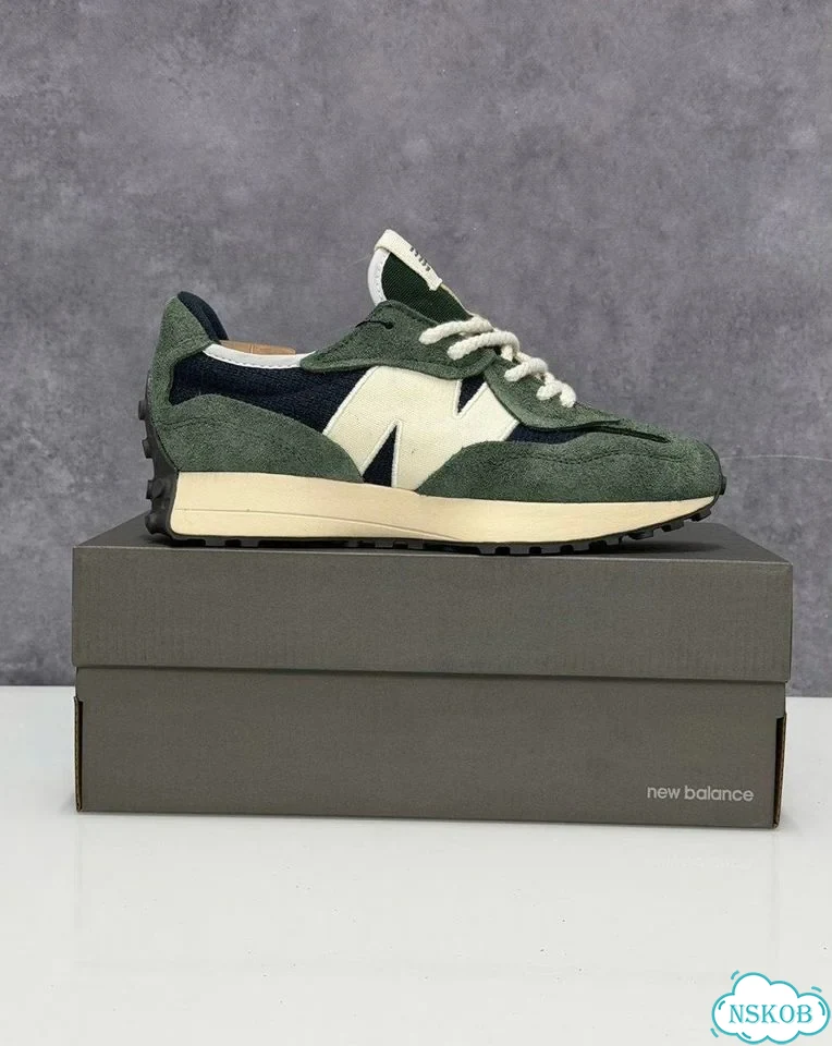 Кроссовки NEW balance 327 зеленые фото 1