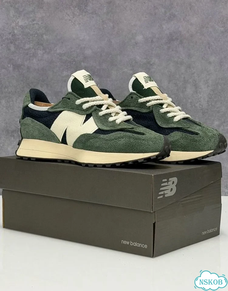 Кроссовки NEW balance 327 зеленые фото 3