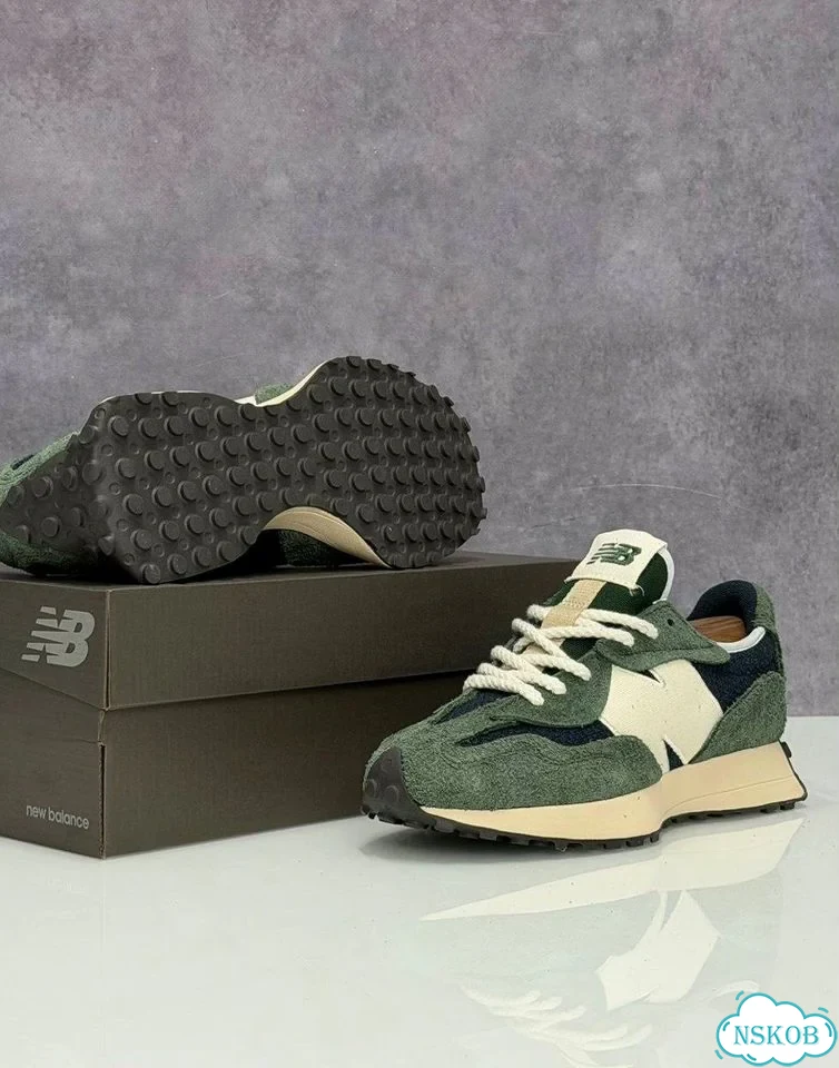 Кроссовки NEW balance 327 зеленые фото 4