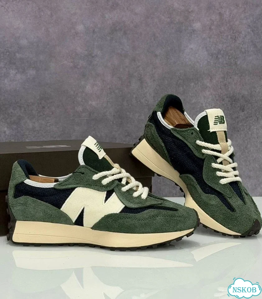 Кроссовки NEW balance 327 зеленые фото 5