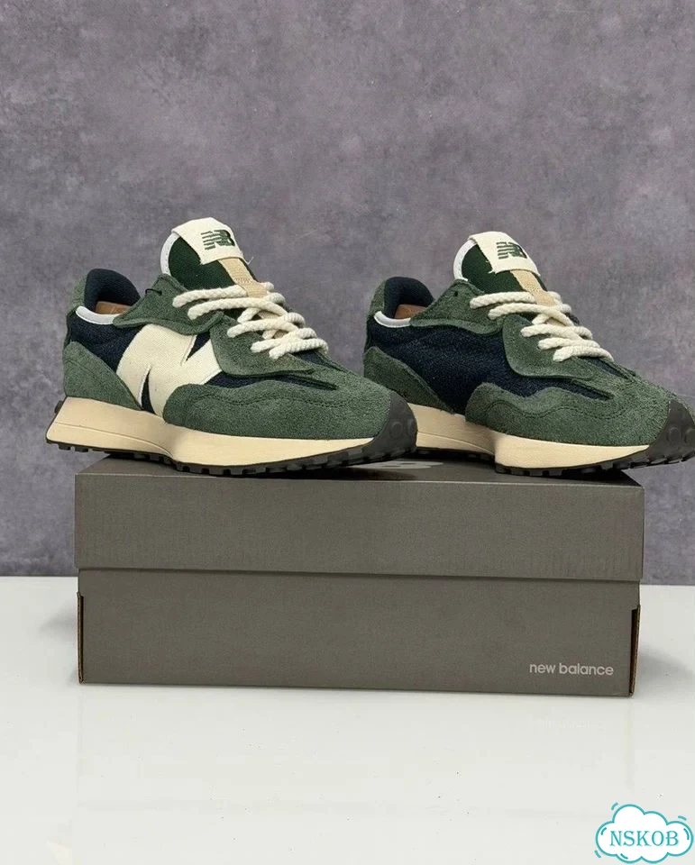 Кроссовки NEW balance 327 зеленые фото 7