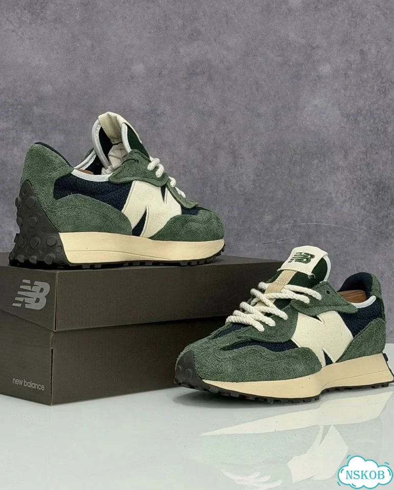 Кроссовки NEW balance 327 зеленые фото 8