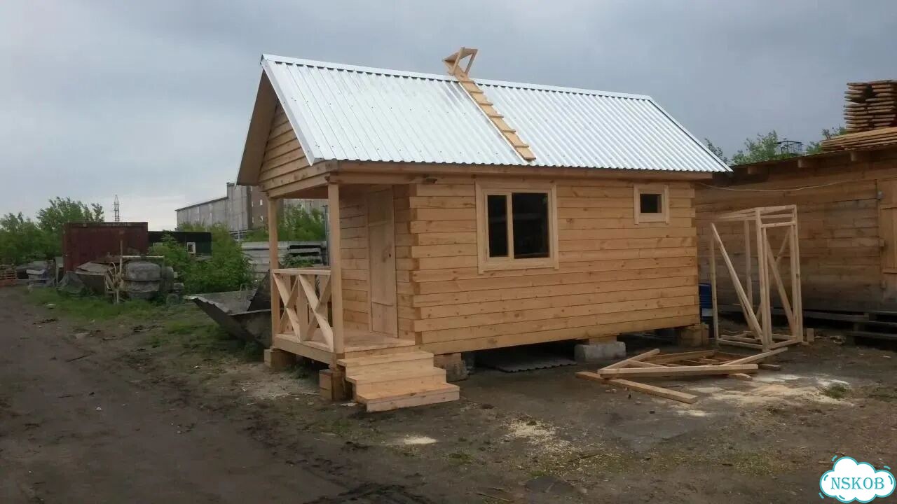 Баня 3х6 с террасой из бруса 150х100 м фото 2