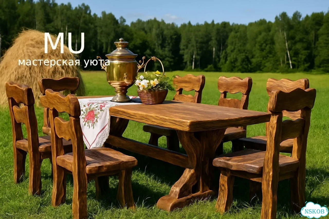 Стол из массива обеденный фото 1