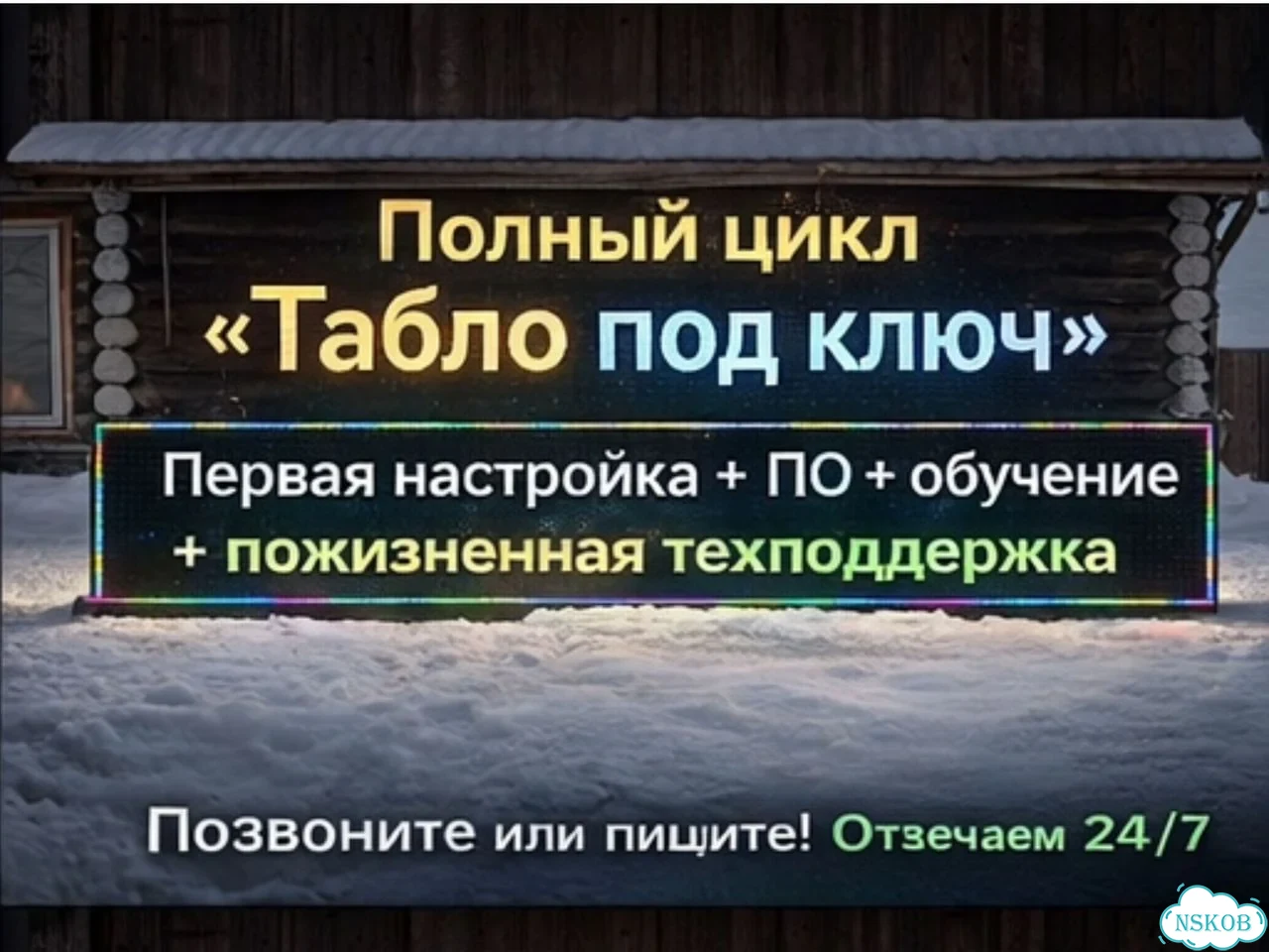 Бегущая строка 600х35 см полноцветного свечения фото 3