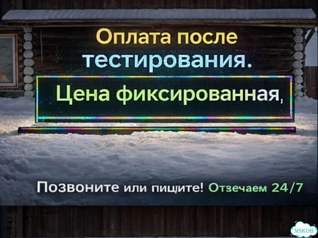 Бегущая строка 600х35 см полноцветного свечения фото 6