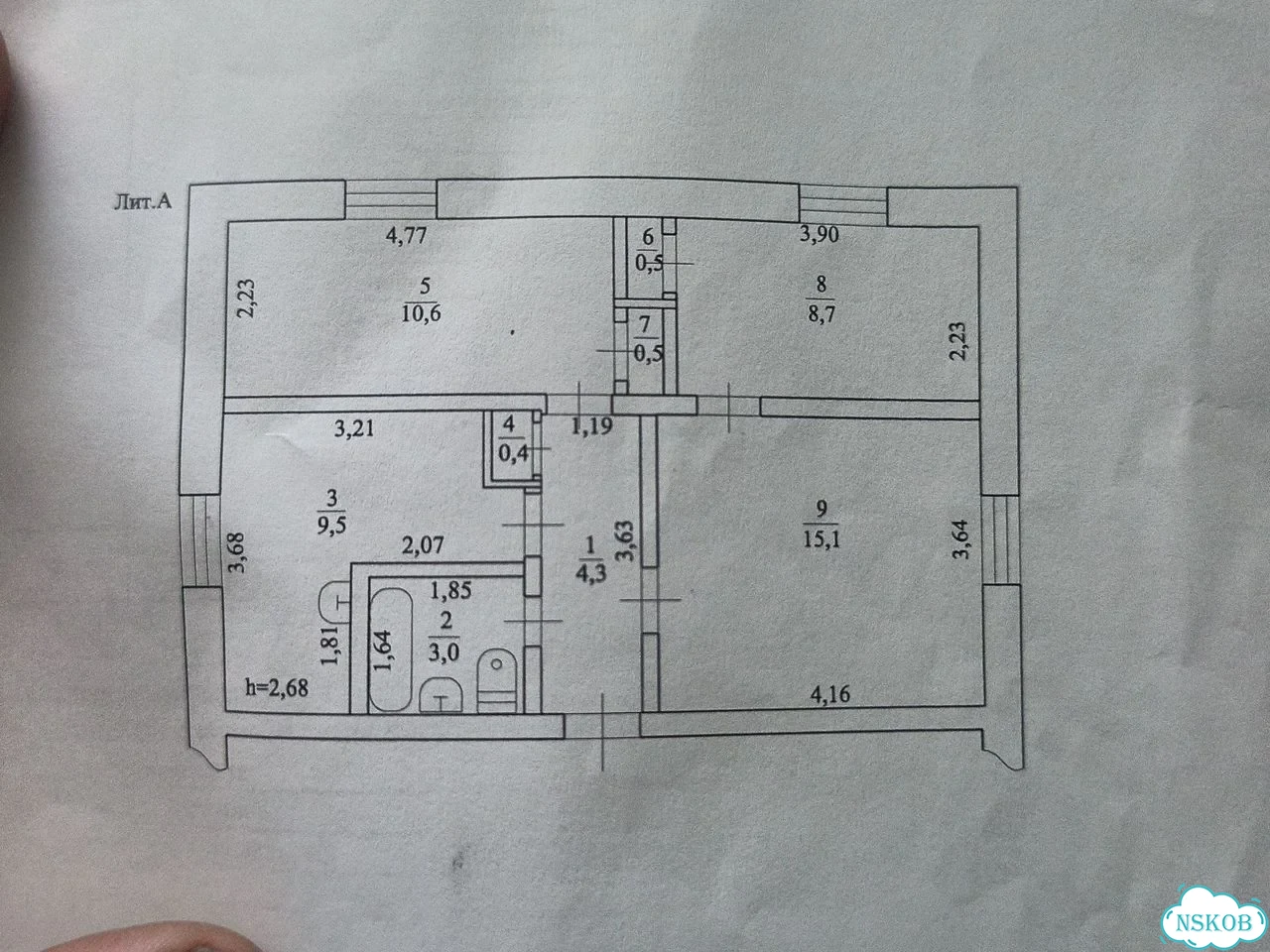3-к. квартира, 52,6 м², 1/2 эт. фото 1