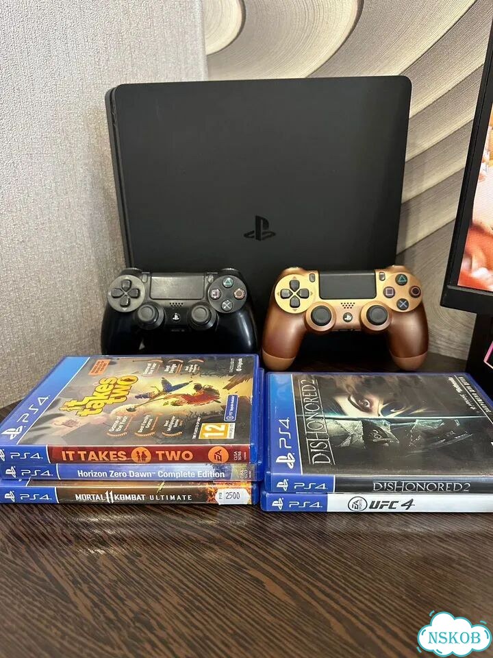 Ps4 slim 500гб +2 геймпада+5 игр фото 1