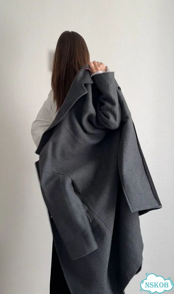 Серое шерстяное пальто Zara Manteco фото 3