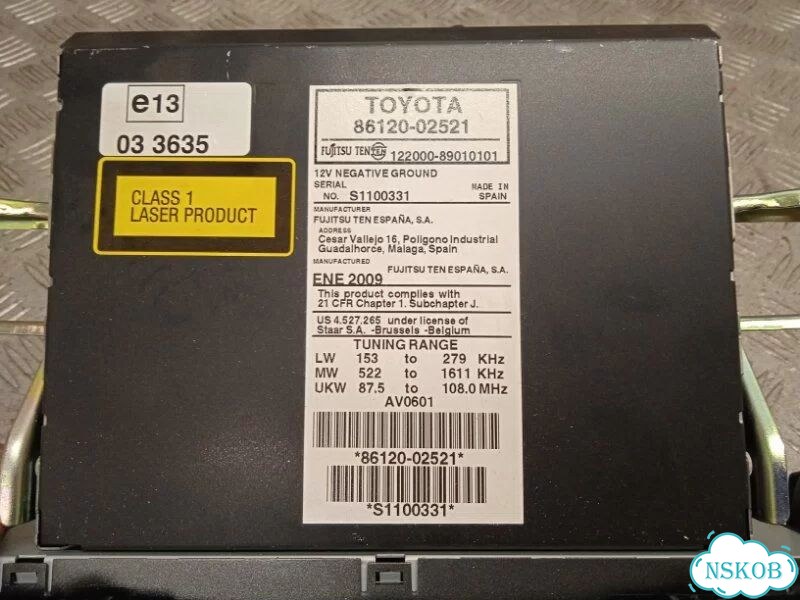 Магнитола Toyota Auris ZRE152 2ZR-FAE 2009 фото 9