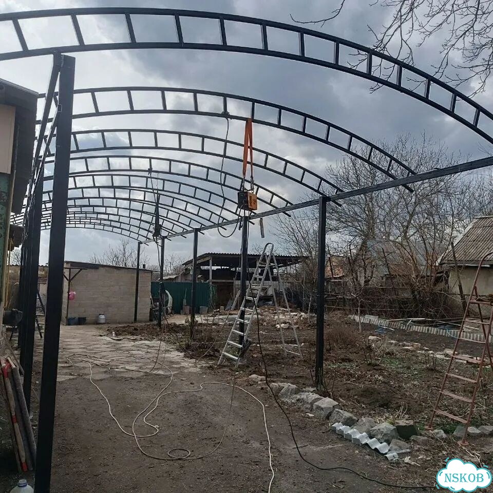 Установка навесов навес под ключ фото 8