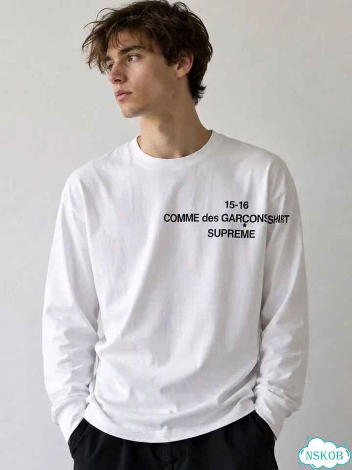 Supreme CDG Shirt белый лонгслив оригинал фото 1