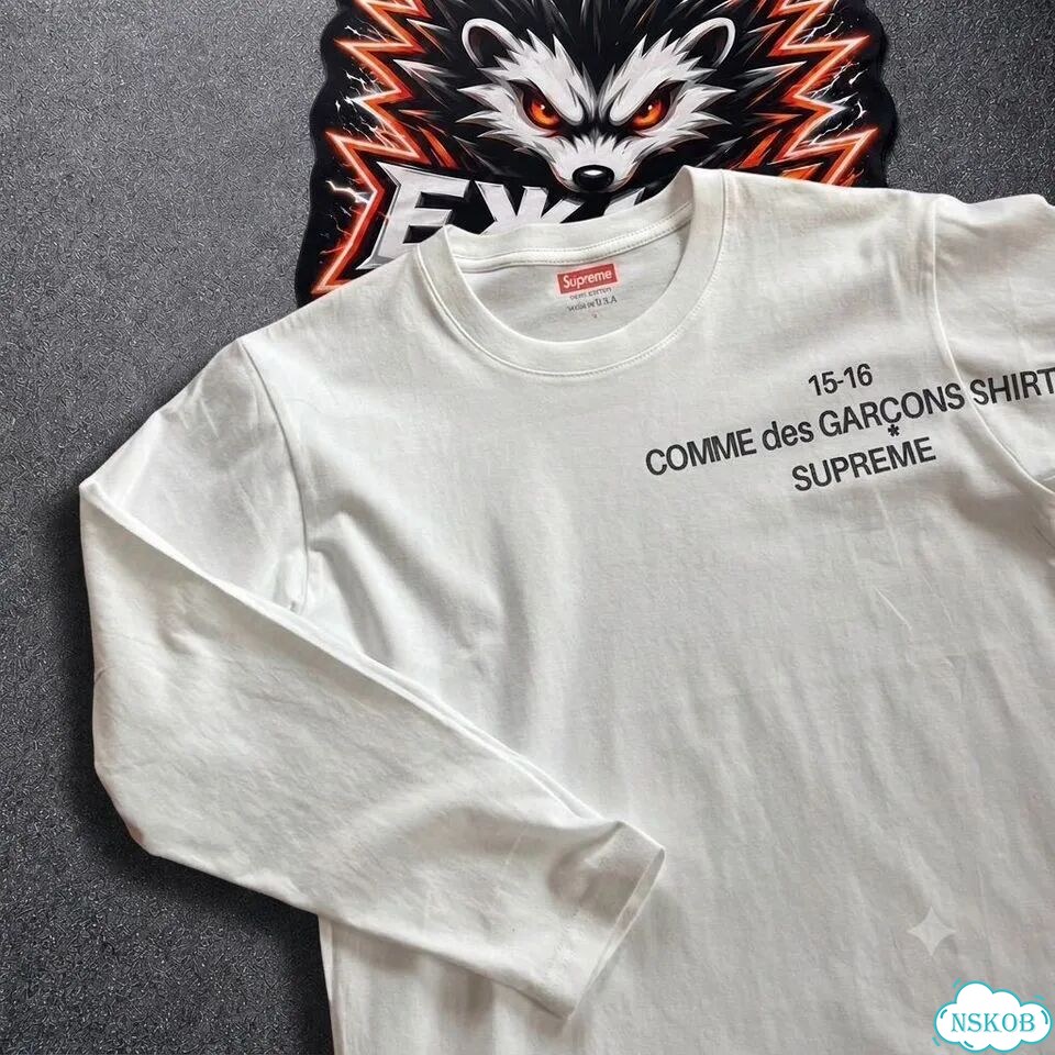 Supreme CDG Shirt белый лонгслив оригинал фото 2
