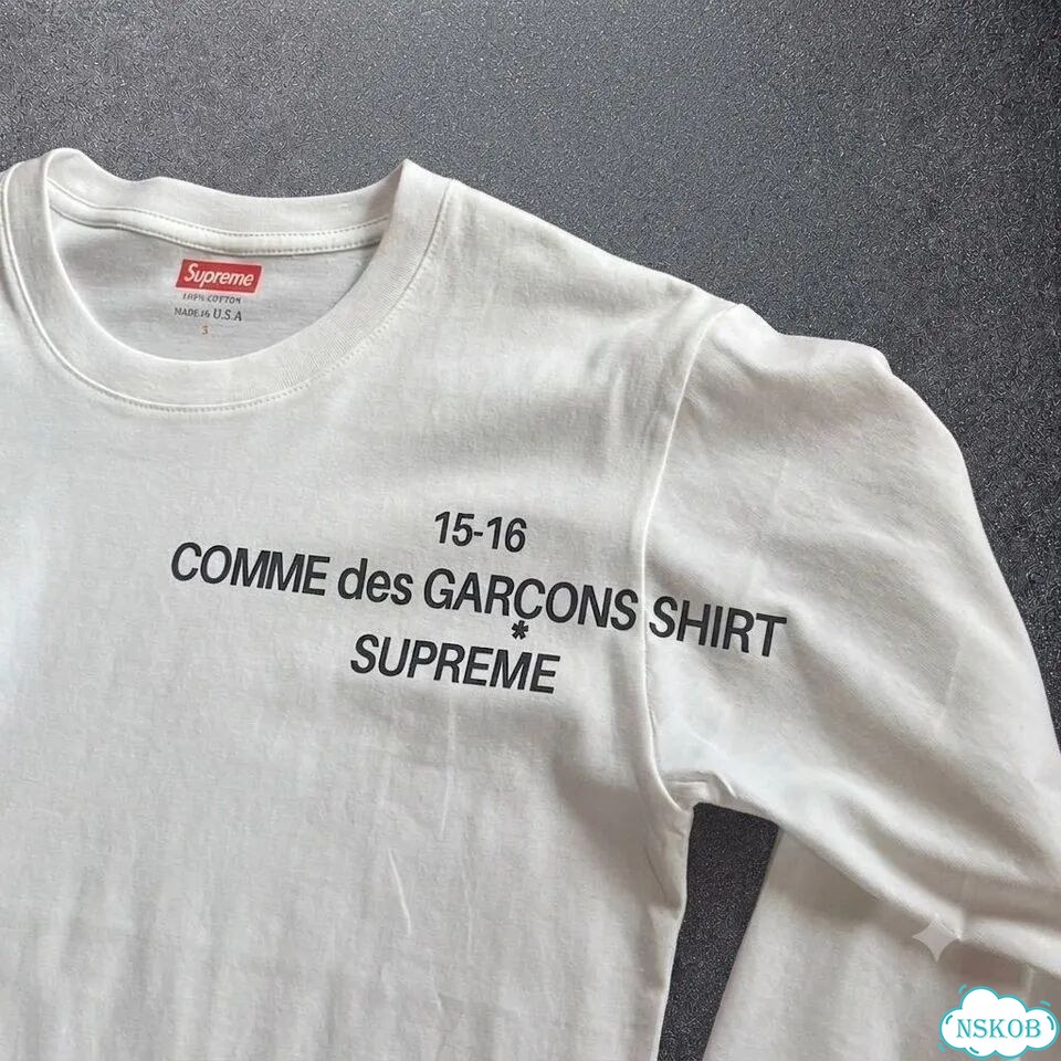Supreme CDG Shirt белый лонгслив оригинал фото 4