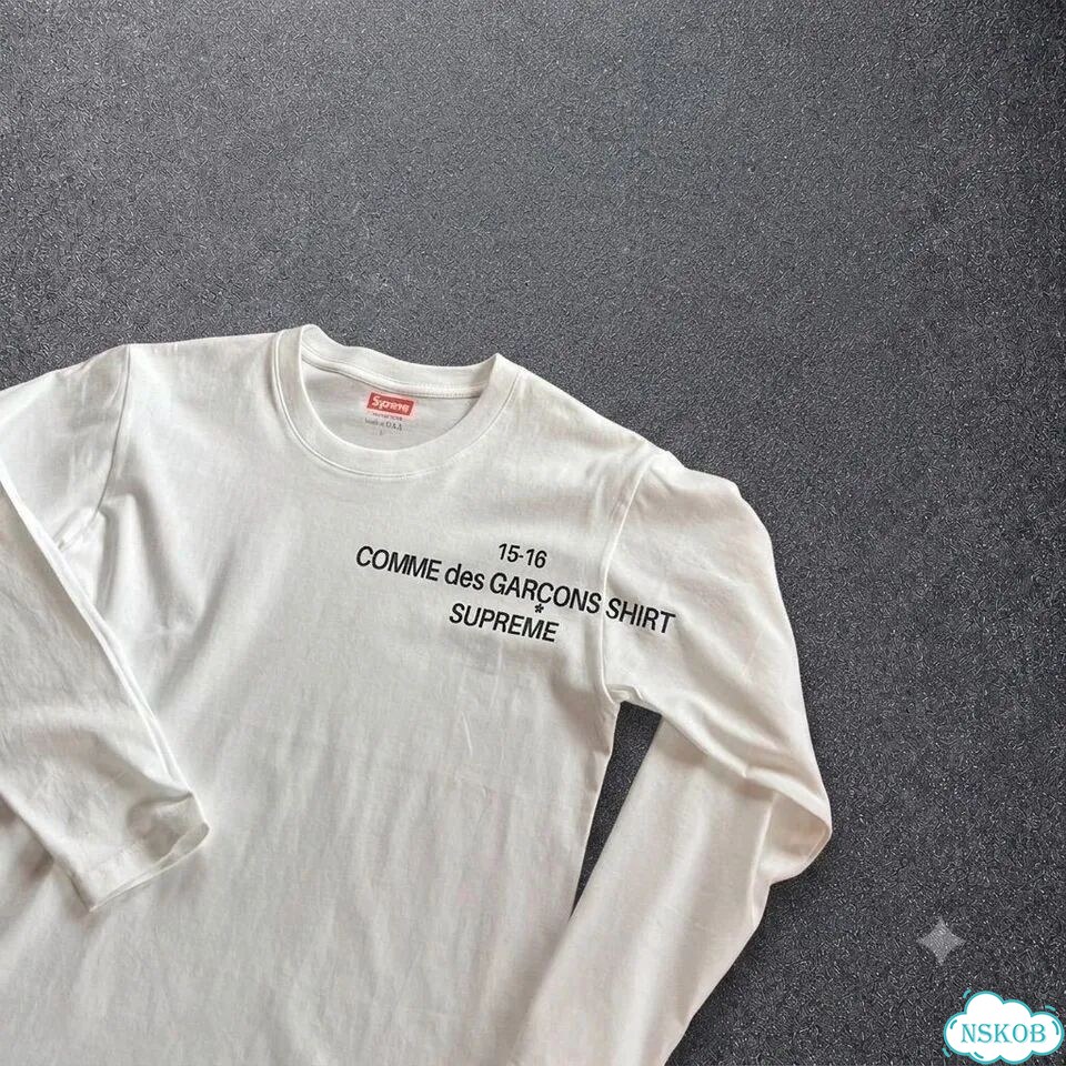Supreme CDG Shirt белый лонгслив оригинал фото 5