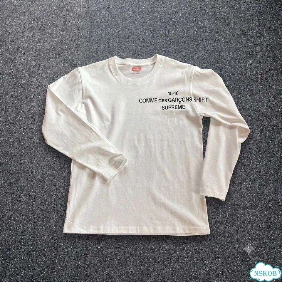 Supreme CDG Shirt белый лонгслив оригинал фото 6