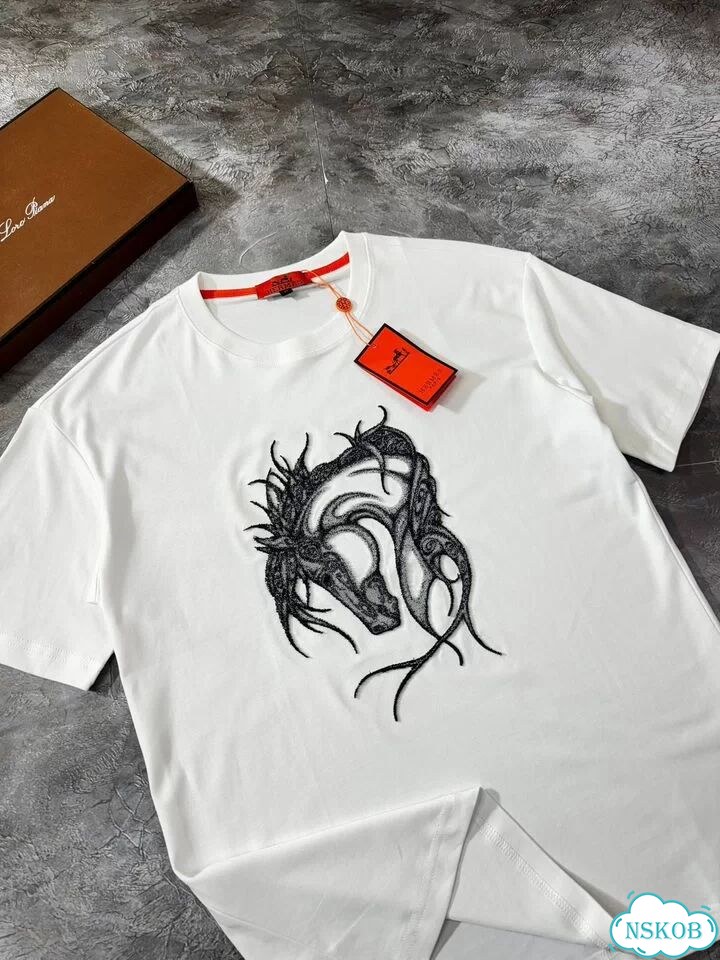 Футболка Hermes Logo New белая фото 2
