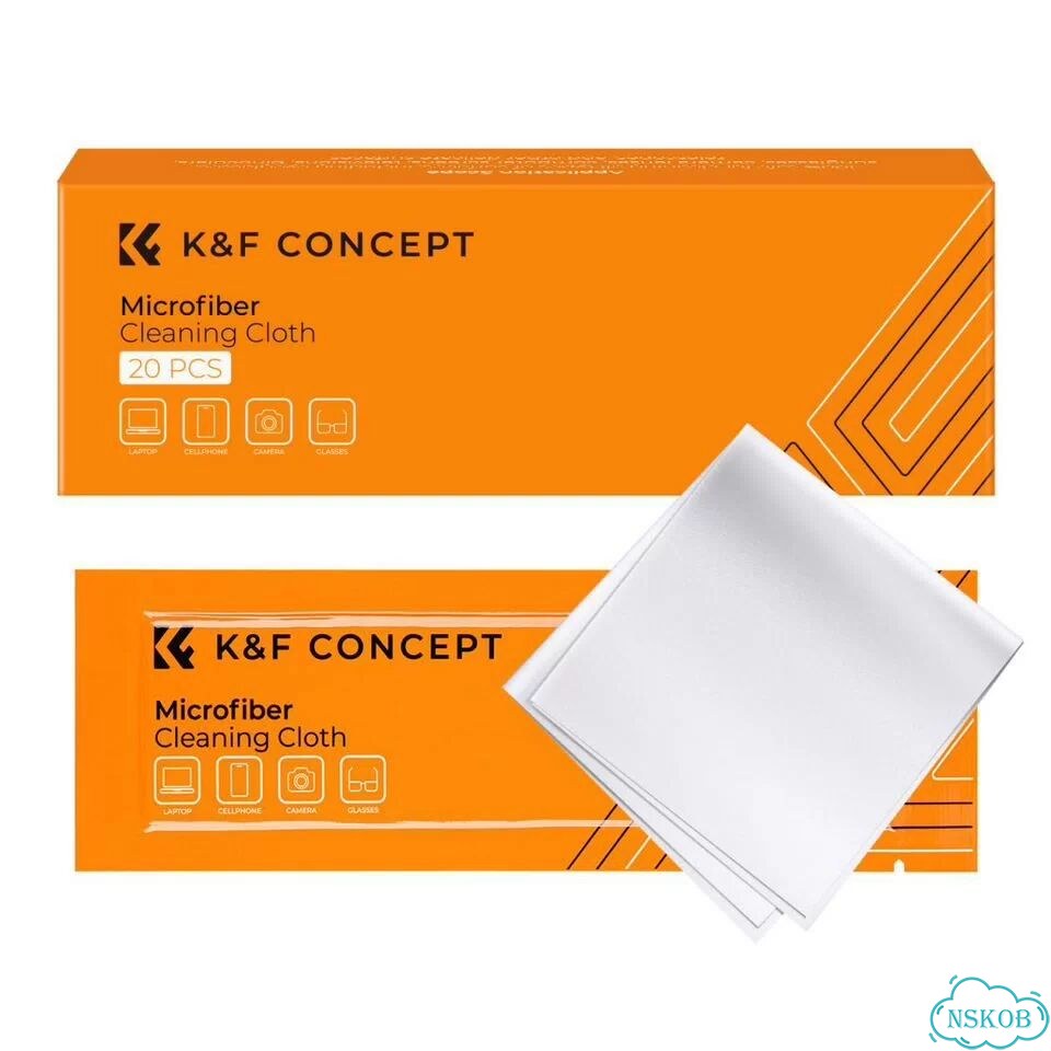 Салфетки из микрофибры K&F Concept 1615, 15х15 см, 20 шт. в упаковке фото 1