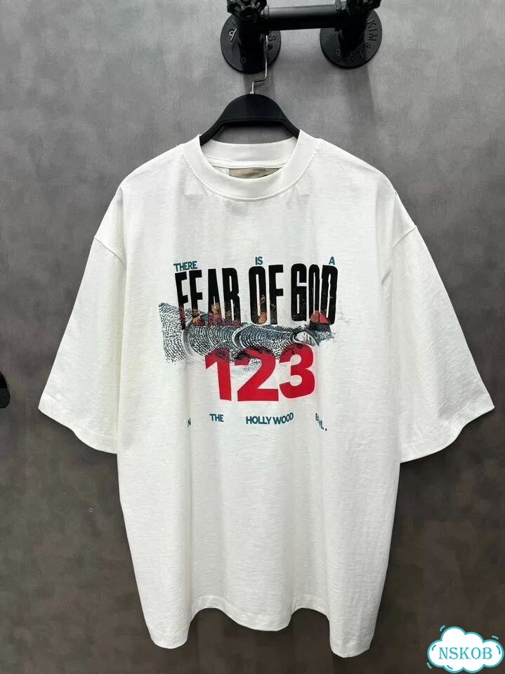 Футболка Fear of God Logo New белая фото 3