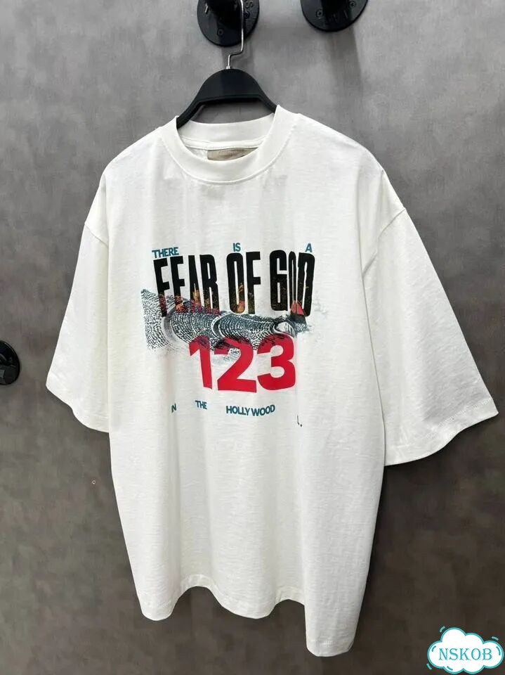 Футболка Fear of God Logo New белая фото 4