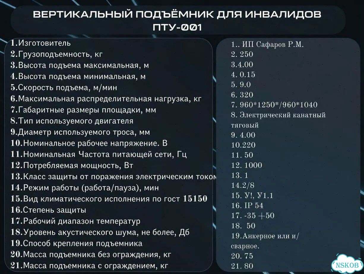 Вертикальный подъемник для инвалидов пту-001 фото 3