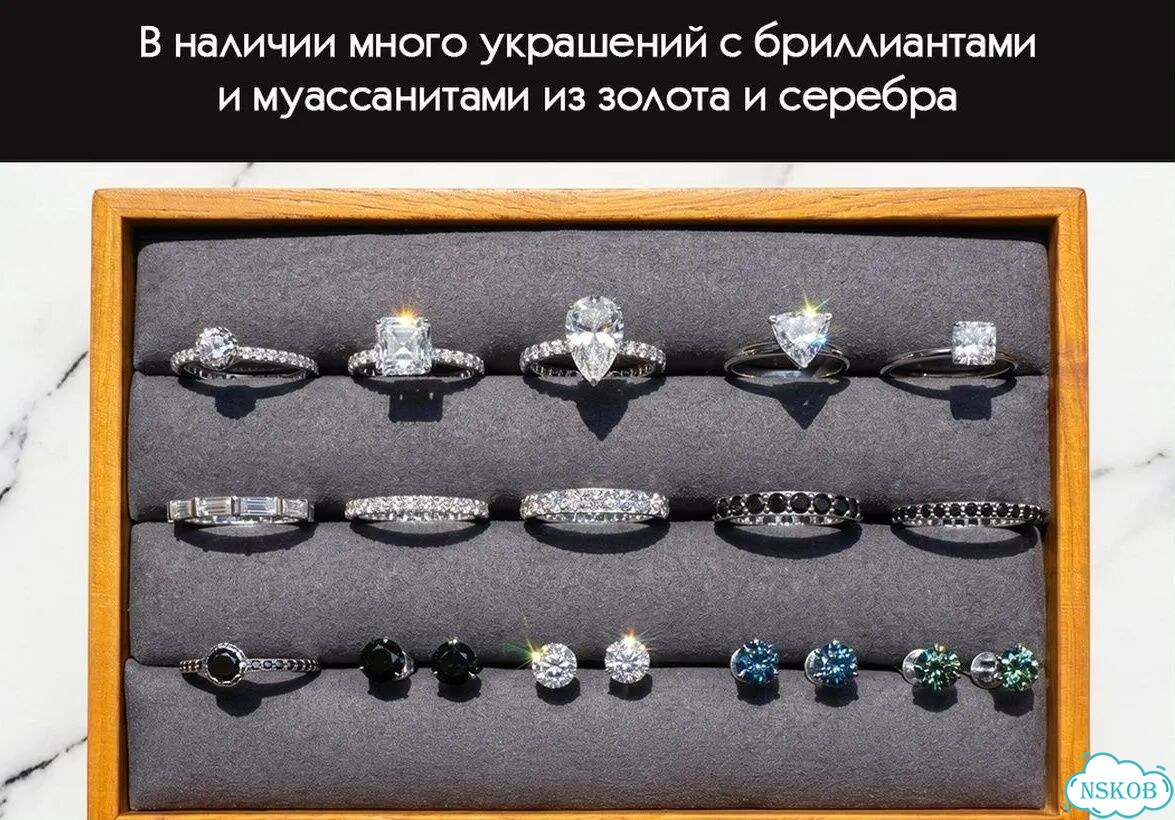 Золотые серьги-пусеты с черными муассанитами 6 мм фото 8