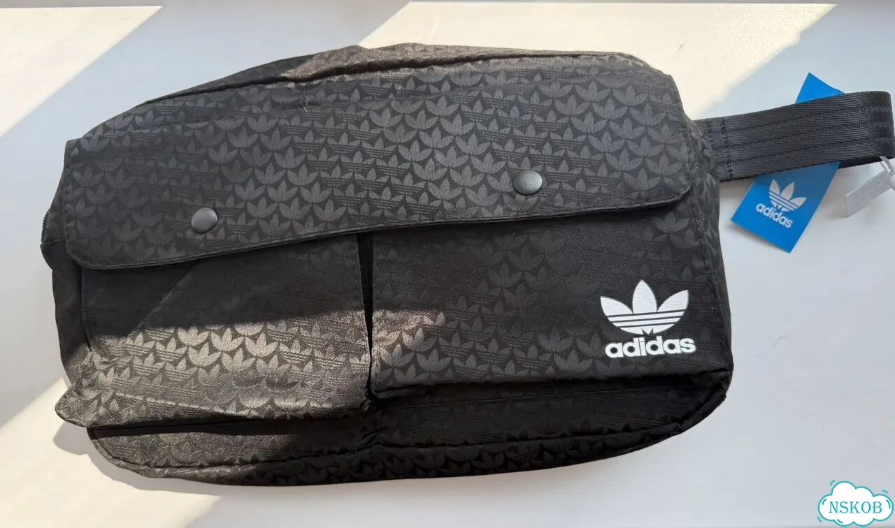 Сумка Adidas monogram чёрная фото 1