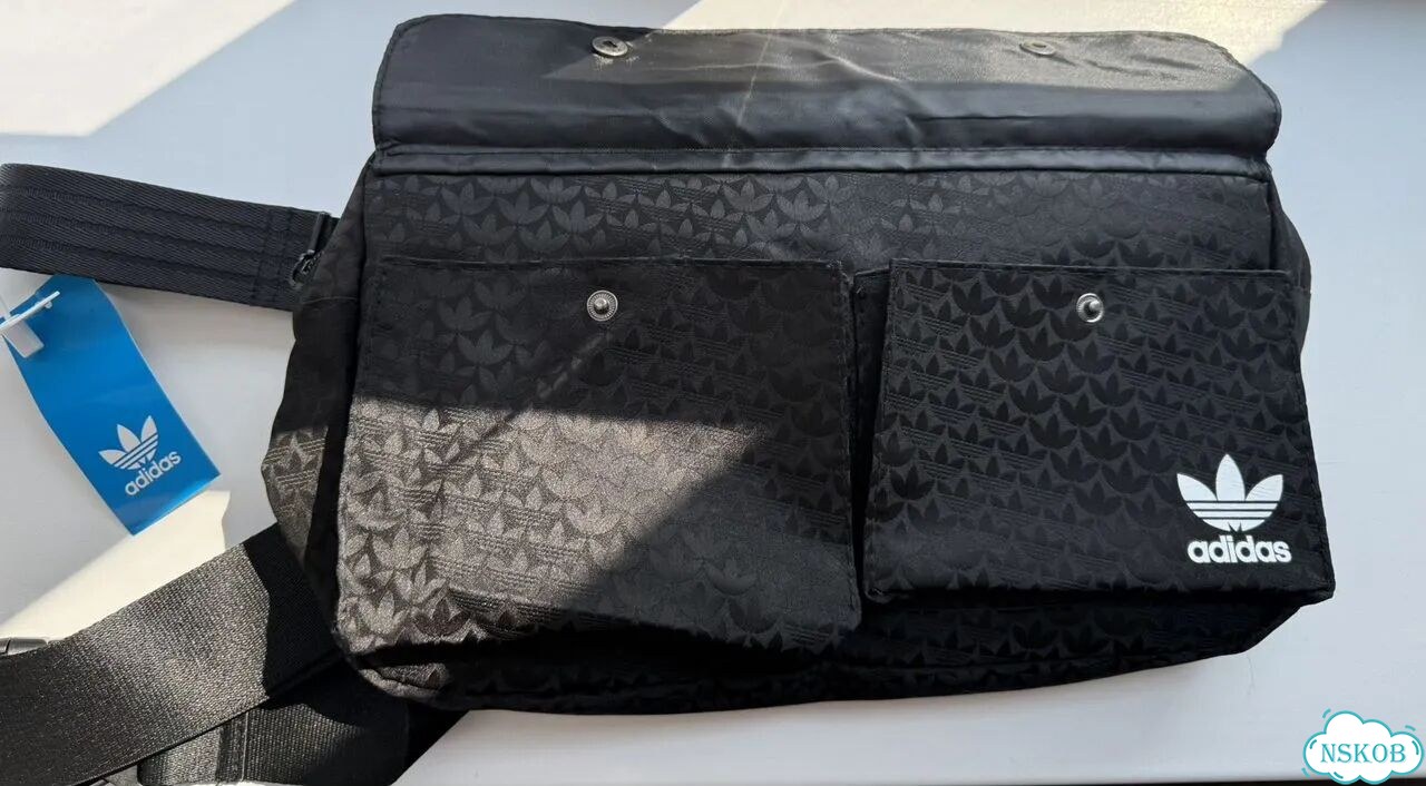 Сумка Adidas monogram чёрная фото 6