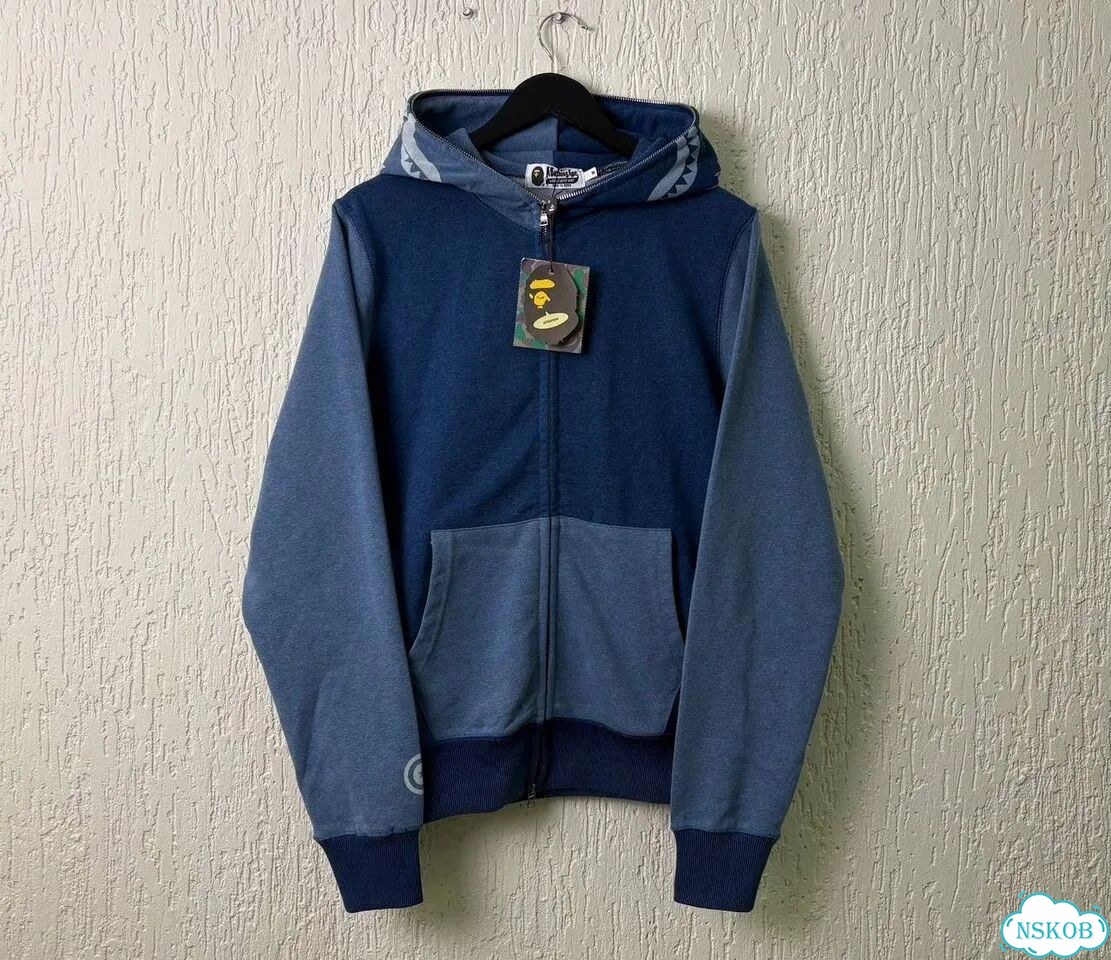 Зип худи Bape indigo синяя фото 1