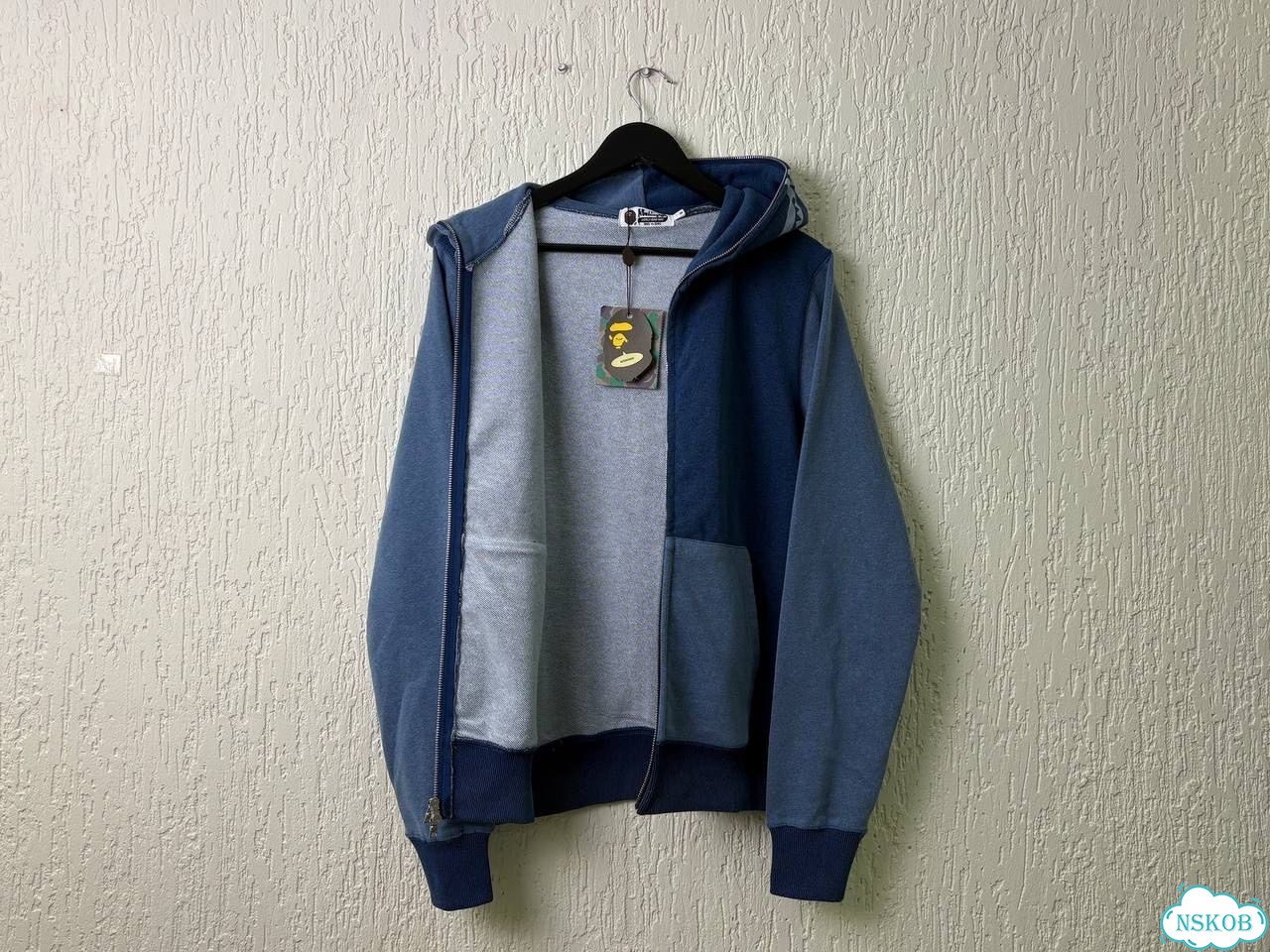 Зип худи Bape indigo синяя фото 2