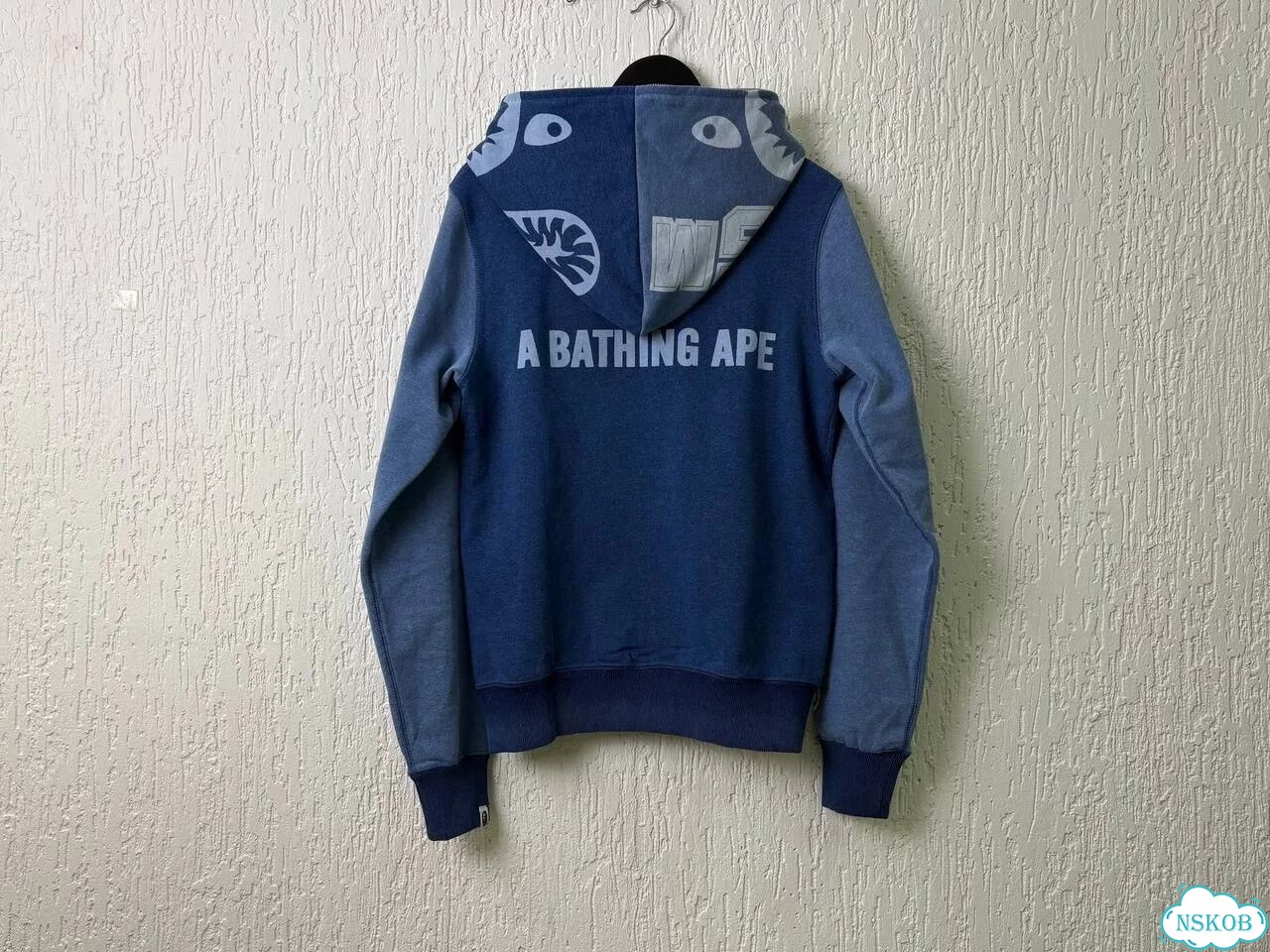 Зип худи Bape indigo синяя фото 8