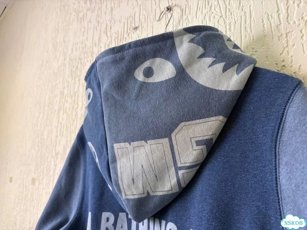 Зип худи Bape indigo синяя фото 9