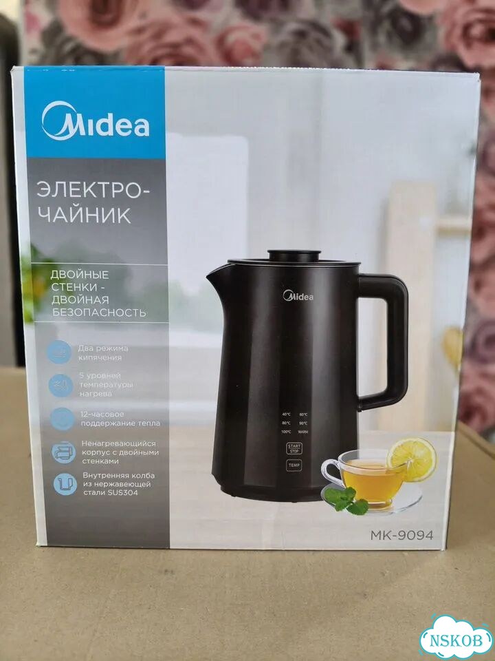 Электрочайник Midea цельная колба, подогрев фото 6