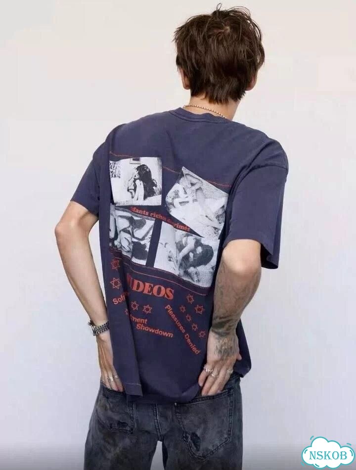 Синяя футболка Erd 22ss oversize фото 2