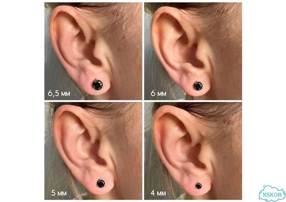 Серьги с черными муассанитами 0,6 карата, 4 мм фото 5